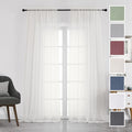 Chyhomenyc Ivory Sheer Curtains 108 Inch Long 2 Panels Set | Light Filtering by Chyhomenyc