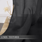 Tollpiz Short Sheer Curtains Living Room Linen Textured Curtain Sheers Light - Image 2