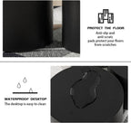 Nesting Coffee Table Set of 2, Modern Round Coffee Table with Non-Slip Feet, Wooden Circle Accent Tables for Small Spaces Living Room Bedroom Balcony Office Drum Side Table (Black)