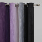Black and Purple Ombre Blackout Curtains 45 Inch Length | Room Darkening - Image 4