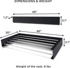 Step Up Laundry Drying Rack (40-INCH Industrial Gray), Wall Mounted, Retractable Clothes Drying Rack, 60lbs Capacity, 20 Linear Ft, with Wall Template and Long Screwdriver Bit