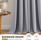 MIULEE Blackout Curtains for Bedroom 2 Panels 40 x 54 Inch Long Light Grey | - Image 5