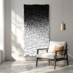 LIUZEYUE - Block Stereoscopic Painting Geometric Modeling Wall Decoration 3D Wooden Artwork Living Room Bedroom Background Wall Office Decoration Black and White Gradient 27.5 x 55.1 inches