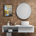 Poplar trees beside the blue sky and white clouds are suitable for living rooms bedrooms and offices Landscape posters and wall paintings