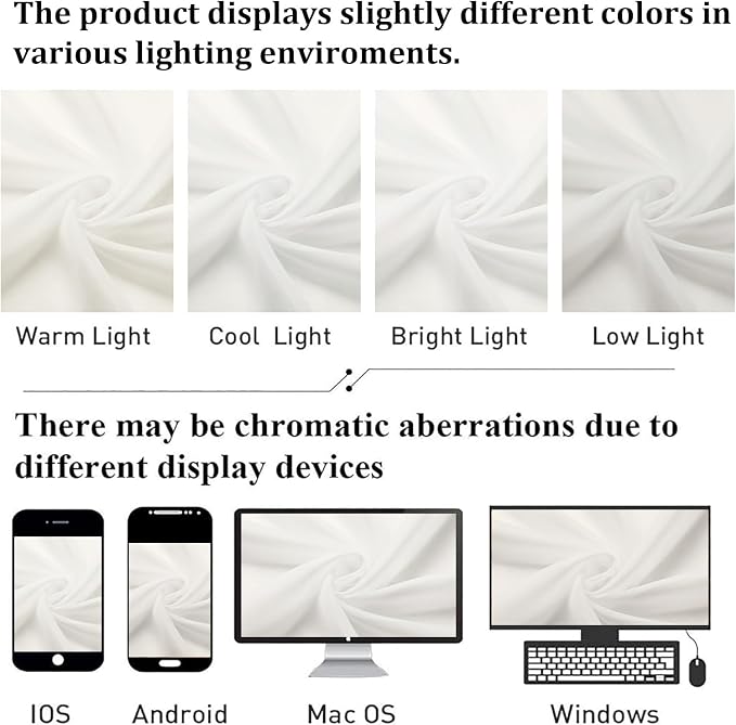 Ivory Sheer Curtains 108 Inches Long 2 Panels, Solid Airy Voile Extra Wide - Image 5