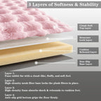 Pink Rabbit Plush Rug 5'x8', Fluffy Shaggy Area Rug - Image 3
