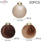 20PCS Velvet Ornaments for Christmas Tree, 2.36INCH Multicolor Flocked Christmas Ornaments Decorations Balls Set Decor