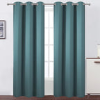 Sea Teal Thermal Blackout Curtains/38 x 84 Inch/Set of 2 Panels Room Darkening by Lemomo