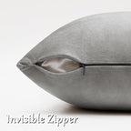 GIGIZAZA Silver Grey Velvet Throw Pillow Covers 16x16 Pack of 2 | Decorative - Image 4