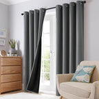 SimpleHome Grey 100% Blackout Curtains Room Darkening Living Room 63 Inch | - Image 8