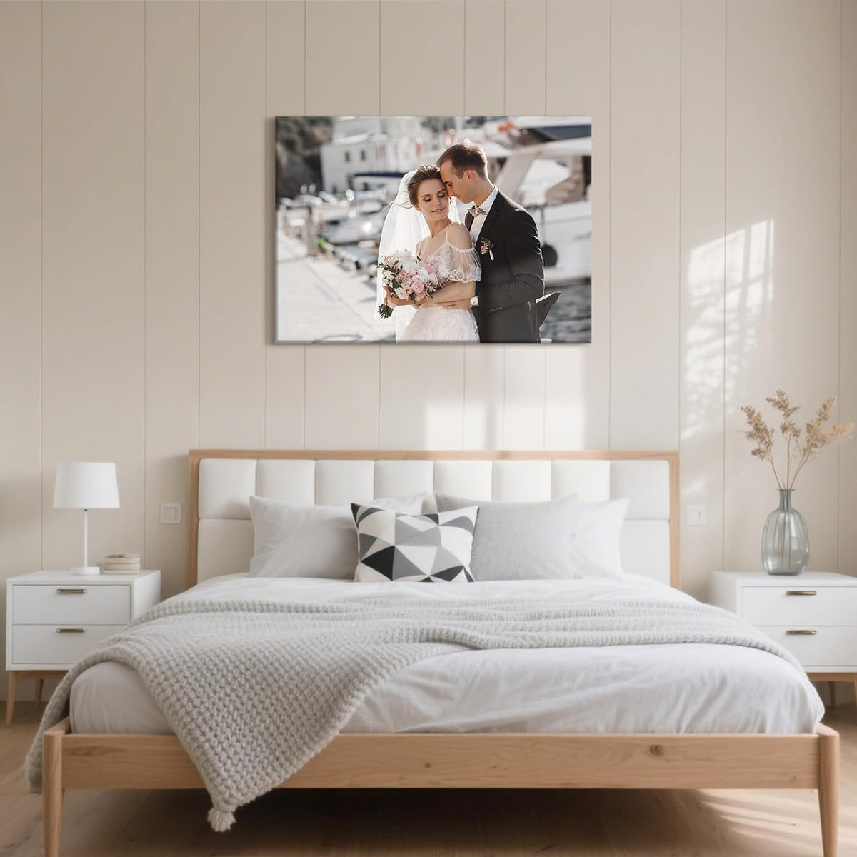 Personalized Custom Canvas Prints with Your Photos & Text, Customized Picture Print, Transform Own Images Into Framed Wall Art Digitally Printed Photo to Canvas, Keepsakes Gifts for Family 28x20’’