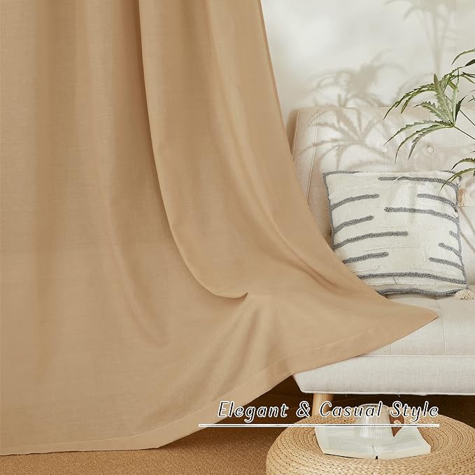 NICETOWN Linen Burlap Window Curtains 84 inches Long, Grommet Thick Linen Blend - Image 6