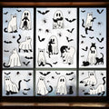 Halloween Ghost Window Clings for Glass 6 Sheets Cute Window Decals Spooky Window Stickers Cat Spider Reusable Windows Cling for Halloween Fall Party Home School Office Glass Supplies Decorations