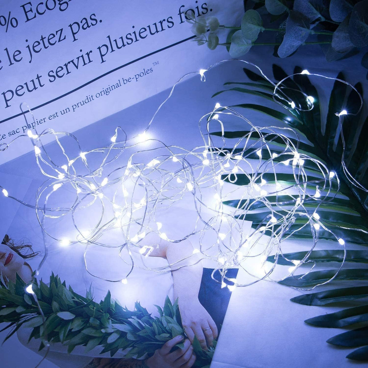 Fairy Lights Battery Operated String Lights - 12 Pack 7ft 20 LED Silver Wire Starry Light for Mason Jars DIY Picture Walls Shelves Arts Crafts Trees Branches Bedroom Wedding Party Decor(Pure White)