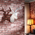 Notakia White Deer Head Wall Decor Deer Antlers Wall Sculpture Faux Taxidermy Wall Animal Head 19.69 x 11.81 x 15.75 inches (White Deer)