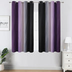 Black and Purple Ombre Blackout Curtains 45 Inch Length | Room Darkening - Image 2