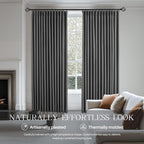 Pinch Pleated Linen Curtains 100% Blackout 63 Inches Long - Image 4