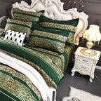 ABREEZE Bohemian Vintage Queen Size Floral Cotton Bedding Set 3Pcs Duvet Cover Set Boho Green Paisley 100% Egyptian Brushed Cotton Reversible Home Bedding Collection