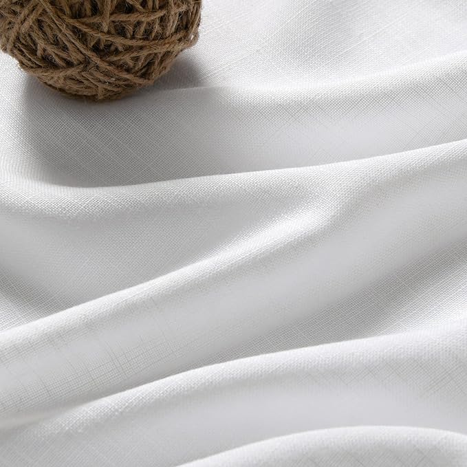 White Linen Curtains 90 Inches Long - Image 3