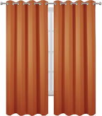 Blackout Curtains 52 x 95 inch/Orange Curtains Set of 2 Panels/Thermal - Image 2