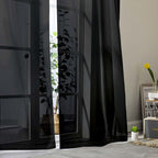 Black Sheer Curtains 84 Inches Long 2 Panels, Soft Airy Light Filtering Curtains - Image 9