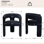 Black Sherpa Dining Chairs Set of 4, Modern Barrel Dining Room Chairs Upholstered Faux Fur Accent Chair with Arms and Round Back for Living Room Kitchen Armchair No Assembly Needed