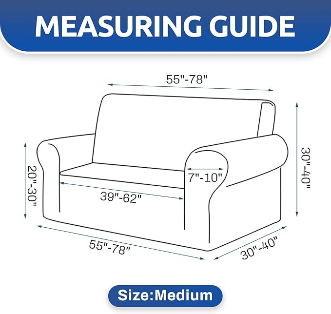 Stretch Loveseat Couch Cover, 2 Cushion Couch Slipcover, Wine | 1-Piece - Image 4