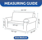 Stretch Loveseat Couch Cover, 2 Cushion Couch Slipcover, Classic Blue | 1-Piece - Image 4