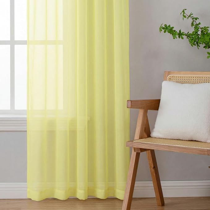 Sheer Curtains 78 Inches Long 2 Panels Set - Image 6