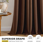 MIULEE Blackout Curtains for Bedroom 2 Panels 50 x 84 Inch Long Mocha Brown | - Image 5