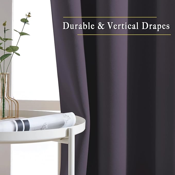 NICETOWN Blackout Curtains for Bedroom, Grommet Solid Thermal Drapes Light - Image 5