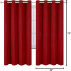 Red Thermal Blackout Curtains/52 x 72 Inch/Set of 2 Panels Room Darkening - Image 10