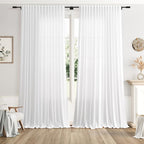 Extra Wide Linen Curtains for Living Room 108 Inch Length for Room Divider by Nanspring