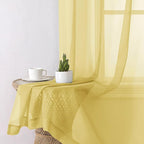 Yellow Sheer Curtains 90 Inches Long 2 Panels, Gauzy Light Filtering Breathable - Image 4