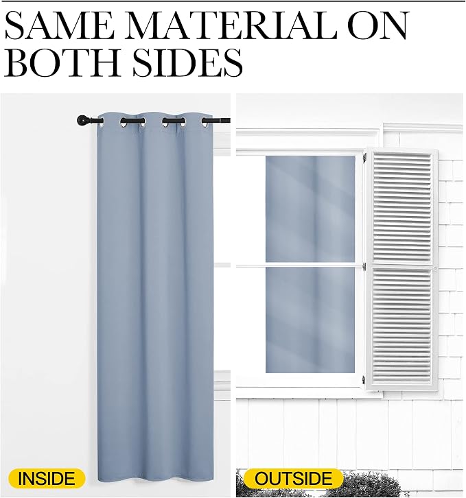 NICETOWN Vintage Blue Blackout Curtains 72 inches Length - Image 5