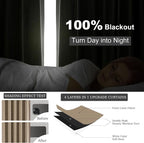 Topfinel 92 Inches Long Tweed Custom Black Out Drapery Panels, Rustic Country - Image 6