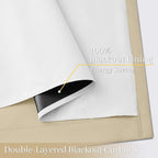 Yakamok Beige 100% Blackout Curtains 84 Inches Long - Image 4
