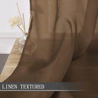Tollpiz Sheer Curtain Linen Textured Living Room Curtains Sheer Light Filtering - Image 2