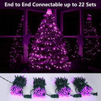 Brizled Purple Halloween Lights, 33ft 100 LED Halloween Lights Outdoor, Connectable Purple String Light 120V UL Certified Christmas Tree Light, Indoor Xmas Light for Xmas Tree Party Home Decorations