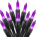 Purple Halloween Mini Lights, 50 Count 13 Feet Incandescent Bulb Mini String Lights, Connectable Halloween Light for Haunted House Ghost Party Holiday Window Indoor Outdoor Decoration, Purple