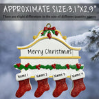 2025 Personalized Christmas Ornaments Family of 2/3/4/5/6/7/8,Custom Christmas Stoking Ornaments Deorations with Names,Customized Xmas Ornament Tree Deorations,Personalized Xmas Ornament Gifts