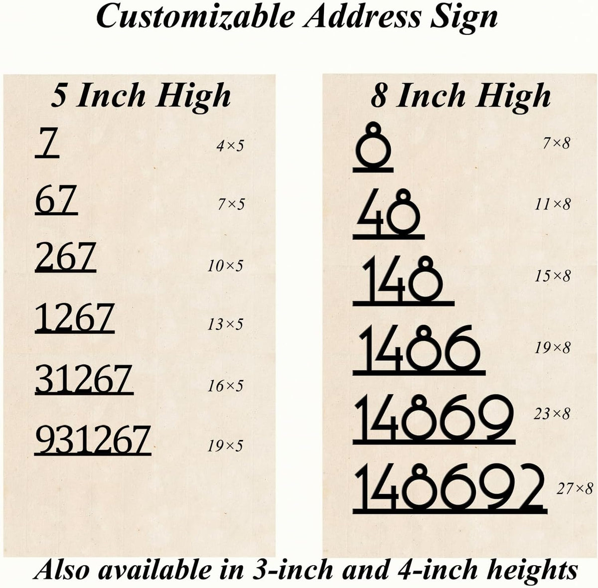 Personalized Metal House Number Sign for Outside Modern, Custom Large Outdoor Street Number Sign Address Number Plaque, Wall Art Decor Unique Handmade Housewarming Gift New Home Gift
