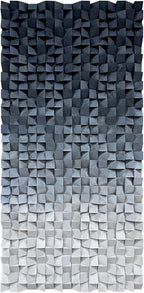 LIUZEYUE - 3D wooden block decoration painting art wall decoration 3D wooden background wall living room bedroom study (blue gray gradient) 23.6 "x 47.2"