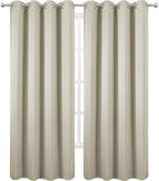 Blackout Curtains 66 x 84 inch/Light Beige Curtains Set of 2 Panels/Thermal - Image 2