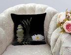 TSSOHU Decorative Throw Pillow Cover Asian Zen Stone, Pillow Covers 18"x 18" Meditation Japanese Lotus Spa Room Decor for Living Room Couch Cushion Bed Indoor Outdoor Home Decor