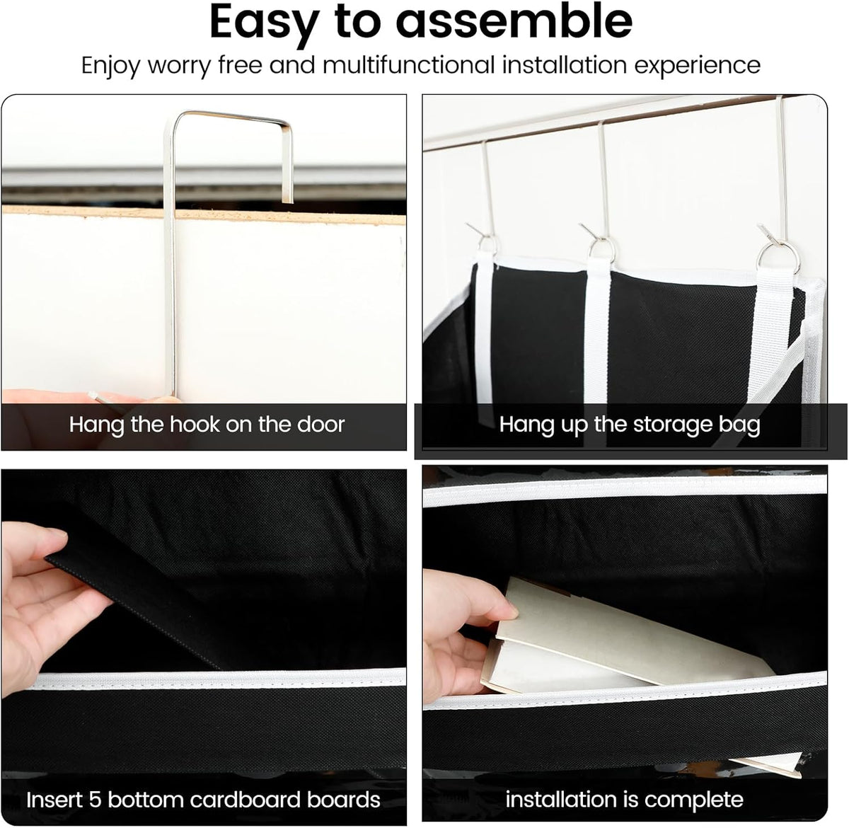 Over the Door Organizer with 5 Large Pockets and 10 Side Mesh Pockets Visible Closet Hanging Organizer Large Capacity Behind Door Storage Organizer for Home Office Bathroom Bedroom