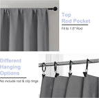 Simplebrand Ava Light Grey Short 36 Inches Blackout Curtain 2 Panels Set - Image 3