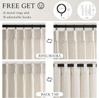 Topfinel 102 Inch Curtains 2 Panels Set, Two Packs Pinch Pleat Back Tab Linen - Image 6
