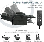 Oversized Dual Motor Lay Flat Power Lift Recliner Chair Set of 2 for Elderly with Massage and Heat, Textile Large Recliner Chair, Lift Chairs Recliner with Lumbar Pillow, Cup Holder, Grey