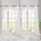Chyhomenyc Extra Long Ivory Sheer Curtains 144 inch 2 Panels, Translucent by Chyhomenyc